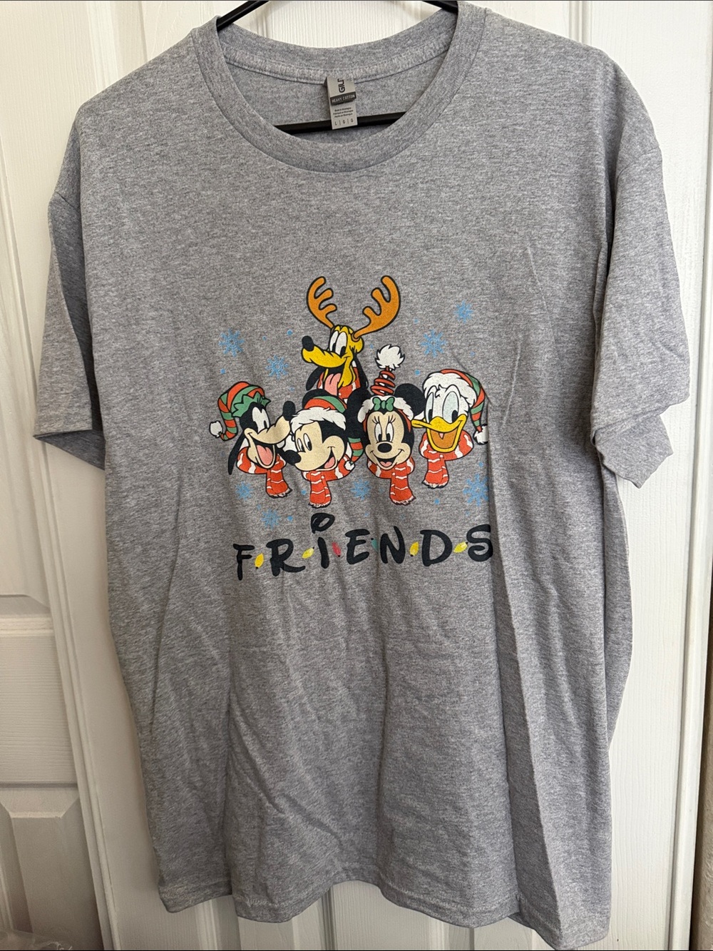 Gildan Gray Disney Friends Holiday Graphic Tee